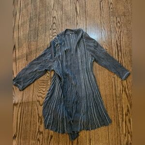 KNITTED & KNOTTER Gray Women's Open Front Sweater XL Sparkle Cardigan